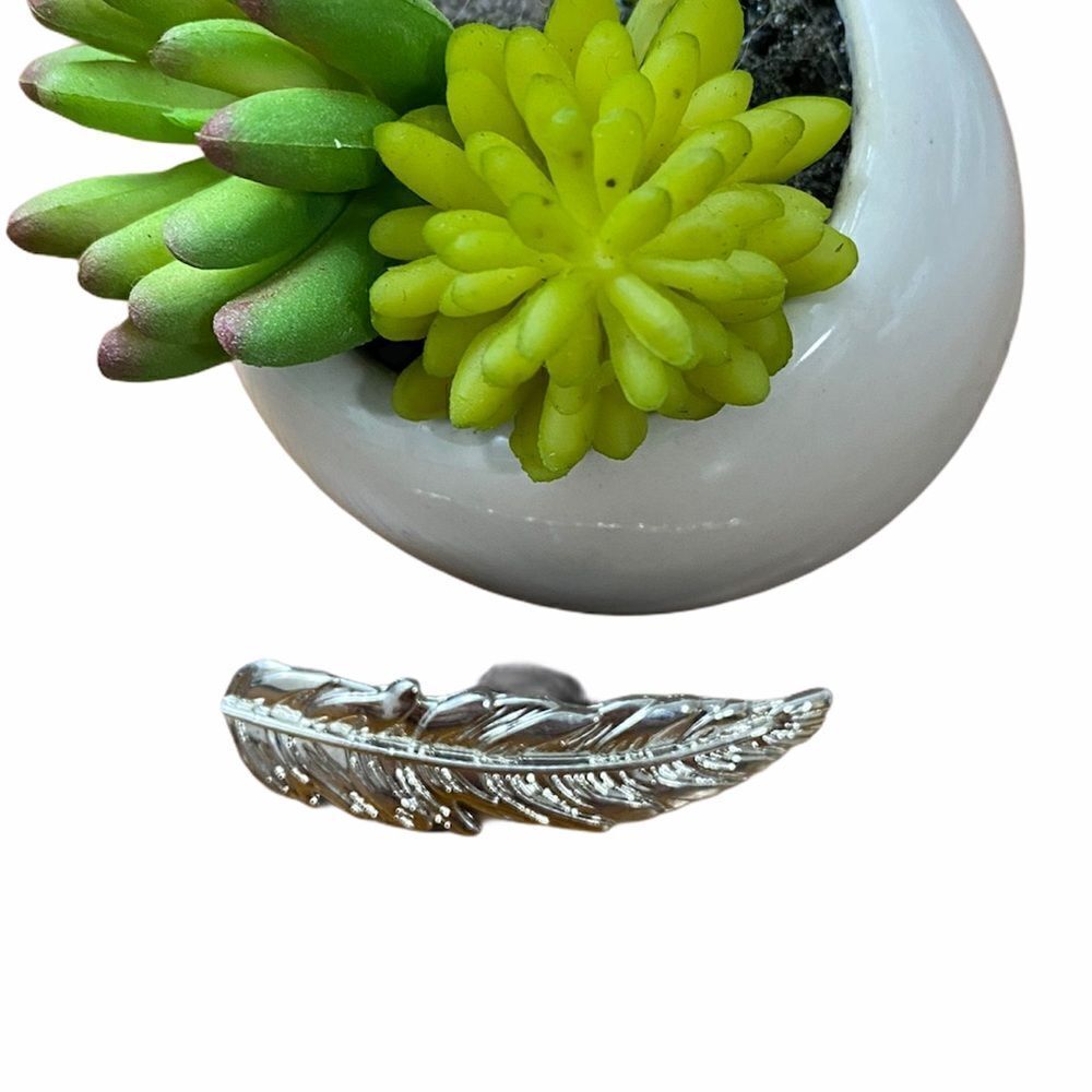 Silver Feather Pin - Picture 1 of 10